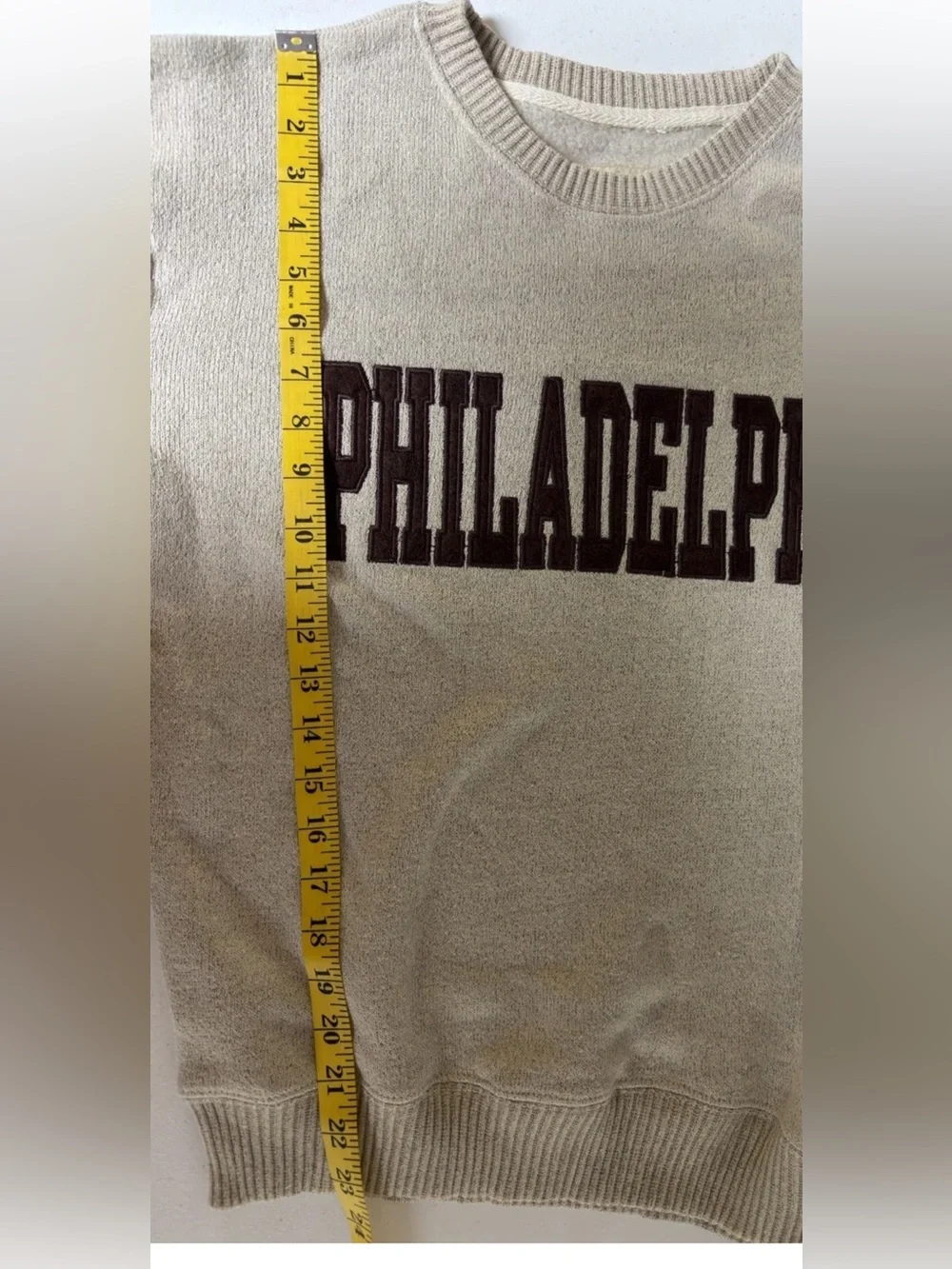 New York Popular Philadelphia Sweatshirt Woman Beige Crewneck Size S